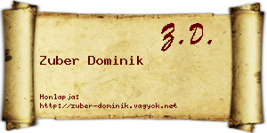Zuber Dominik névjegykártya